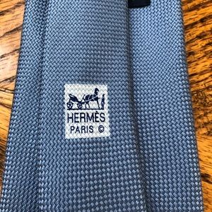 Blue Hermès Silk Tie
